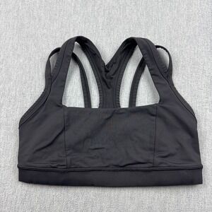 Lululemon Sports Bra Womens 6 Black Splendour Strappy Yoga Athletic Gym Active